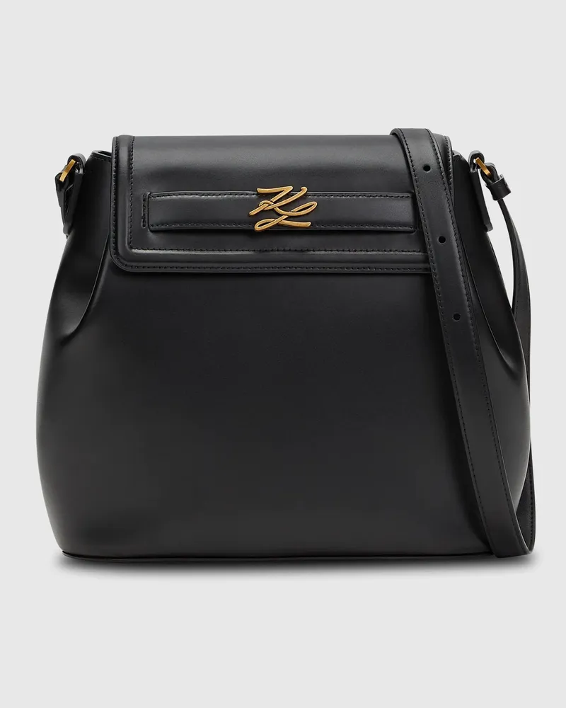 Karl Lagerfeld K/autograph Mittelgroße Bucket Bag, Female, Schwarz/gold, Size Black