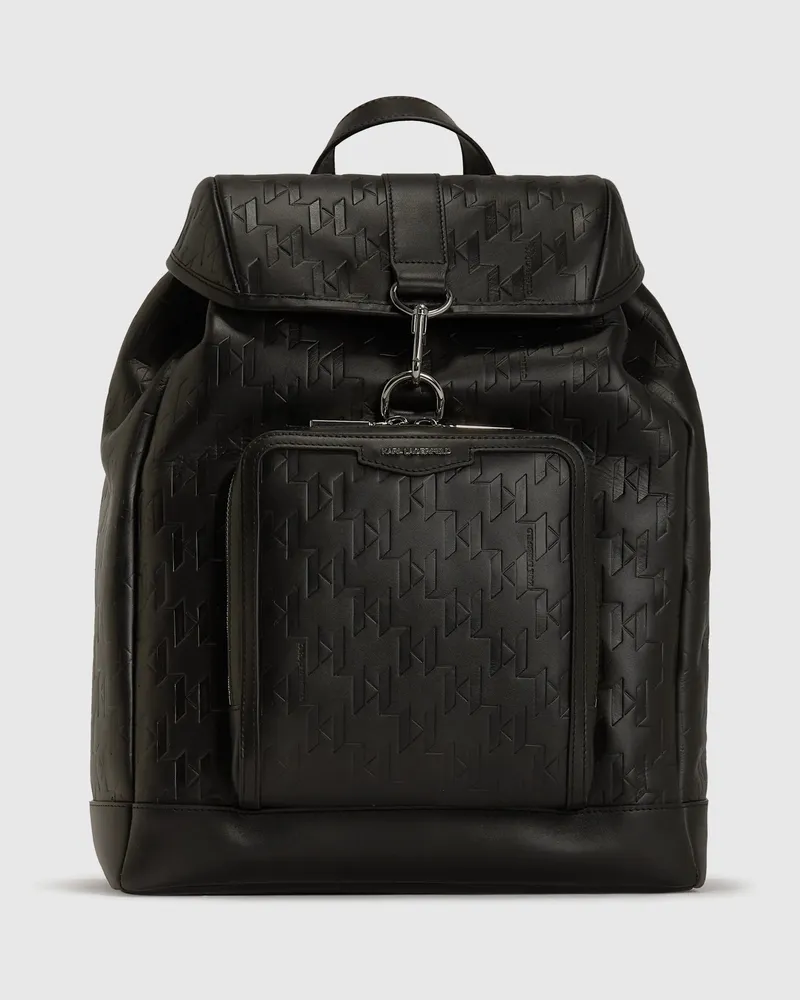 Karl Lagerfeld K/loom Rucksack Aus Leder, Herren, Schwarz, Größe Schwarz
