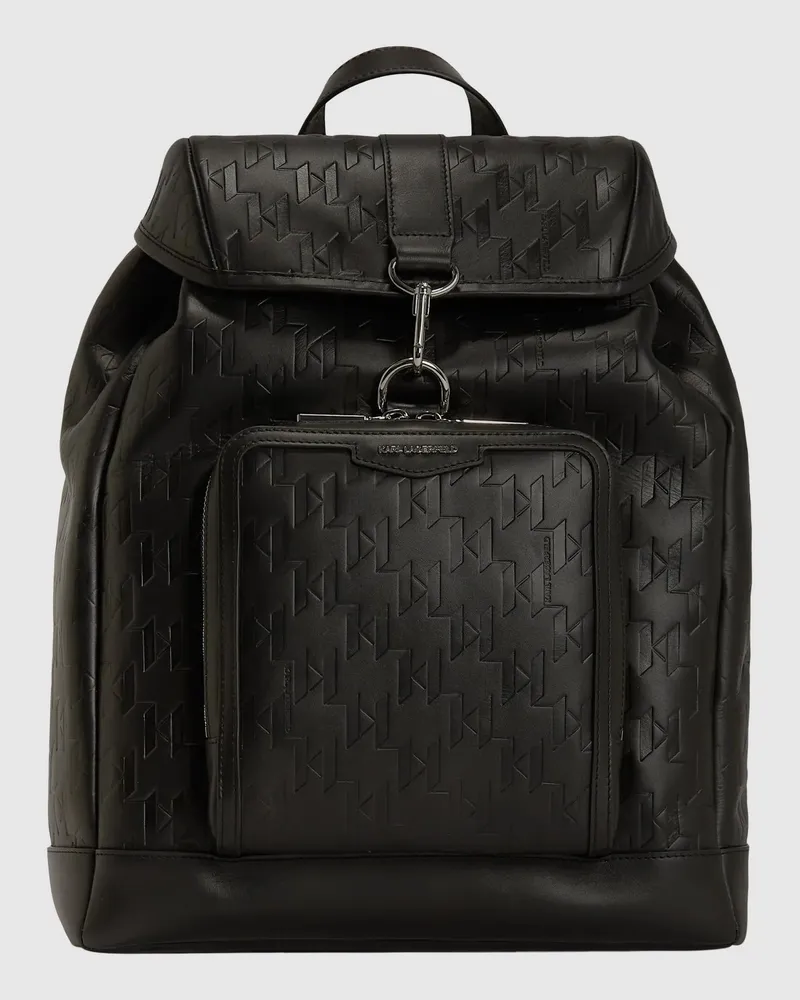 Karl Lagerfeld K/loom Rucksack Aus Leder, Herren, Schwarz, Größe Schwarz