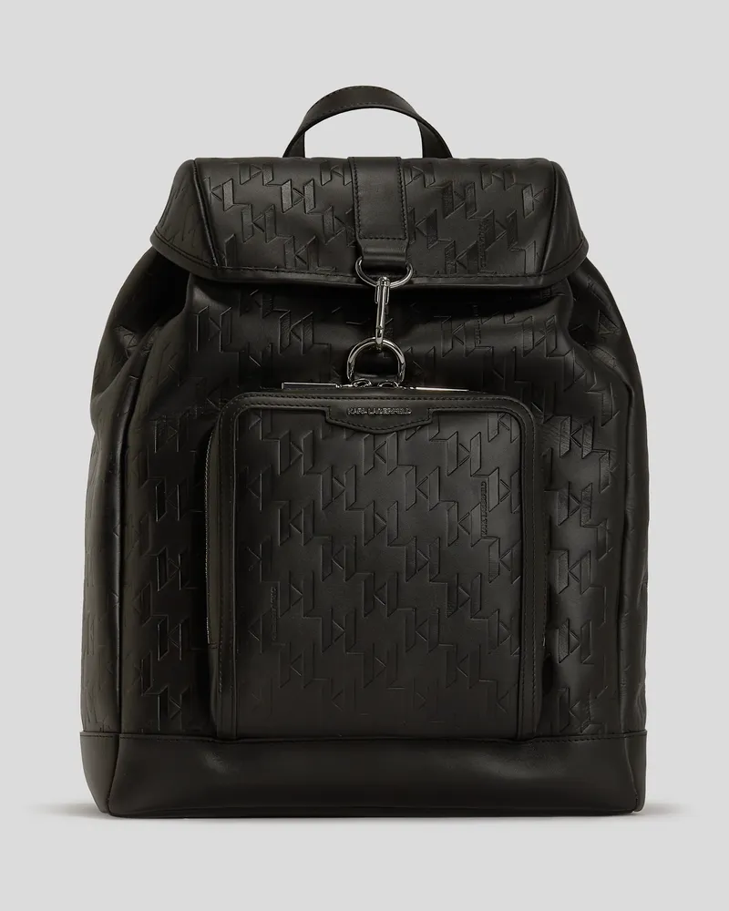 Karl Lagerfeld K/loom Rucksack Aus Leder, Mann, Schwarz, Größe Schwarz