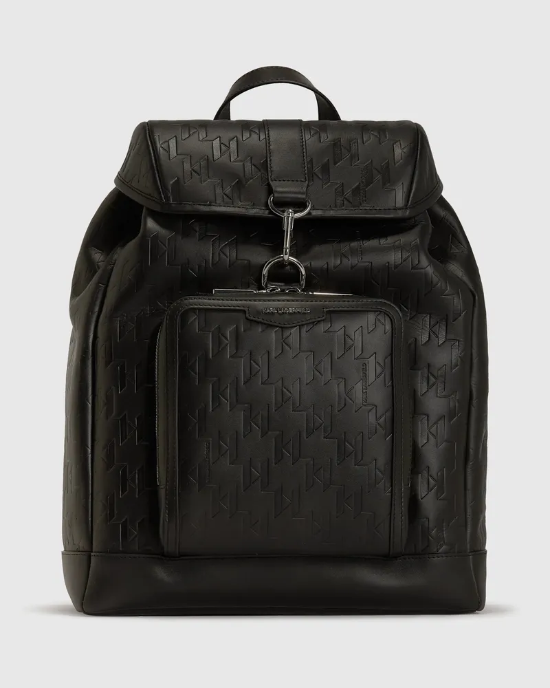 Karl Lagerfeld K/loom Rucksack Aus Leder, Herren, Schwarz, Größe Schwarz