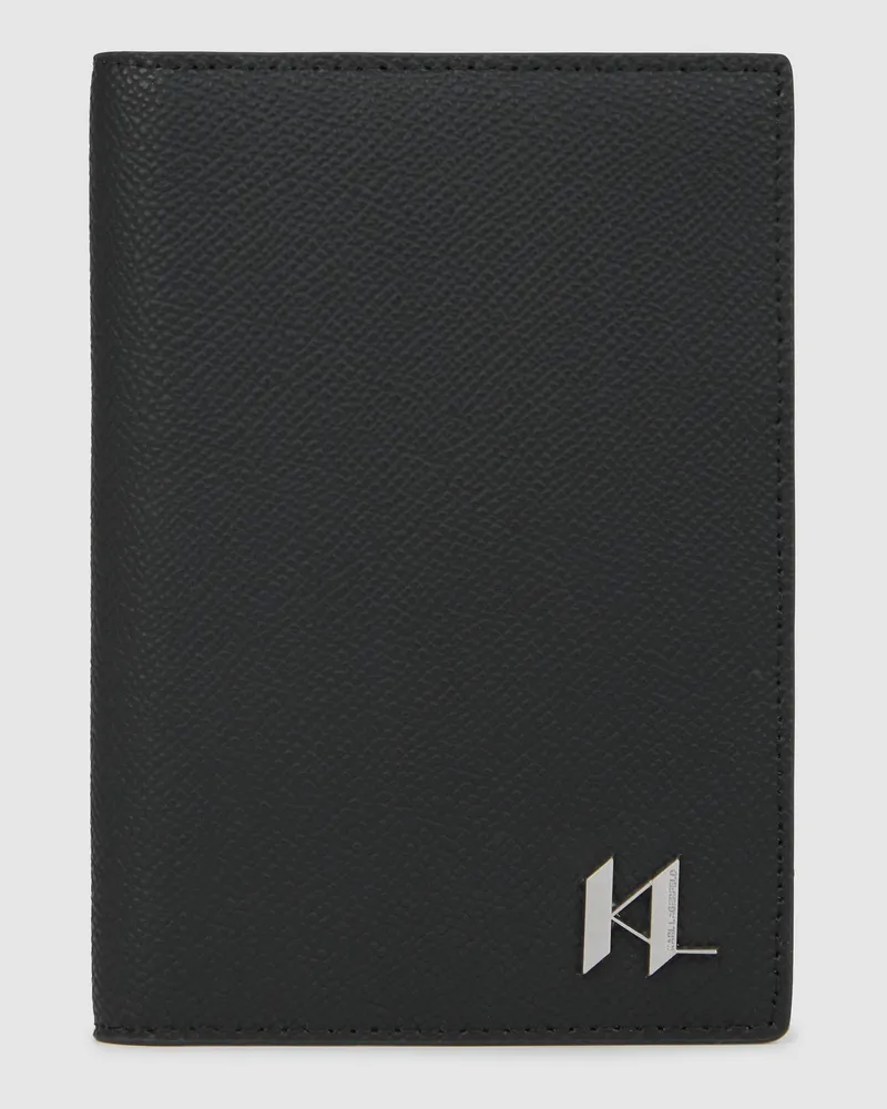 Karl Lagerfeld K/monogram Reisepassetui, Herren, Schwarz, Größe Schwarz