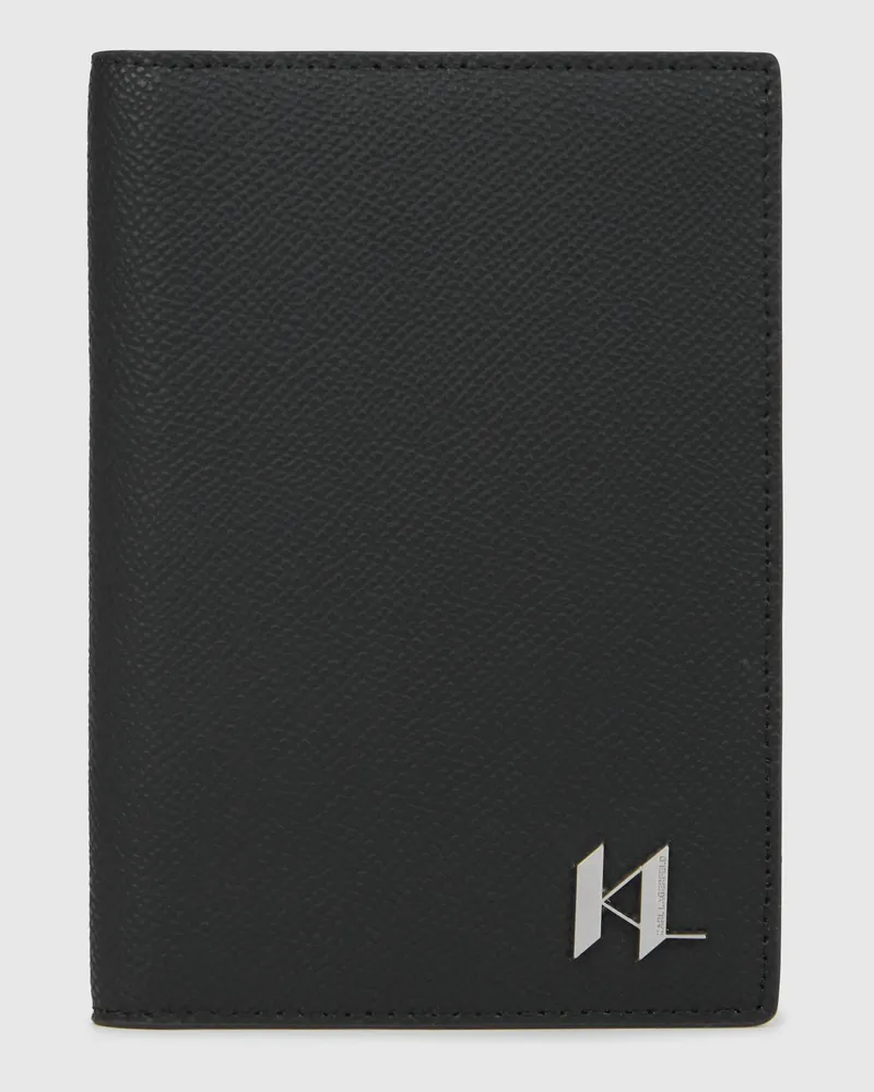 Karl Lagerfeld K/monogram Reisepassetui, Herren, Schwarz, Größe Schwarz