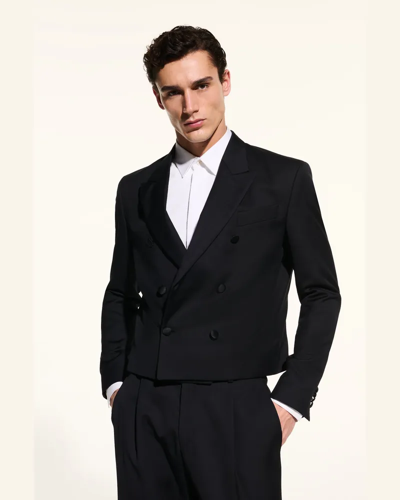 Karl Lagerfeld Kl Studio Doppelreihiger Blazer, Herren, Schwarz, Größe Schwarz