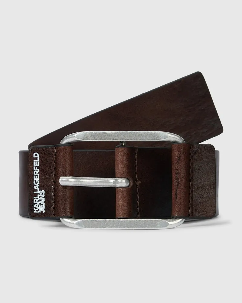 Karl Lagerfeld Vintage-ledergürtel, Herren, Braun, Größe Braun