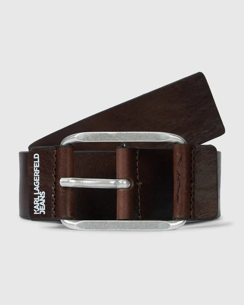 Karl Lagerfeld Vintage-ledergürtel, Herren, Braun, Größe Braun