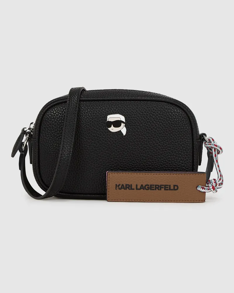 Karl Lagerfeld Ikon Pebble Kameratasche, Damen, Schwarz, Größe Schwarz