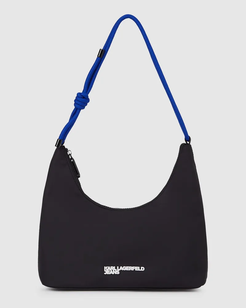 Karl Lagerfeld Schultertasche Aus Nylon Mit Kordel, Damen, Schwarz, Größe Schwarz