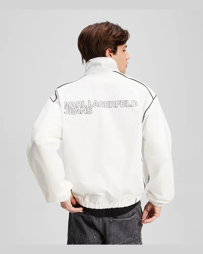 Karl Lagerfeld Jacke Mit -logo-paspelierung, Mann, Weiss, Größe Weiss