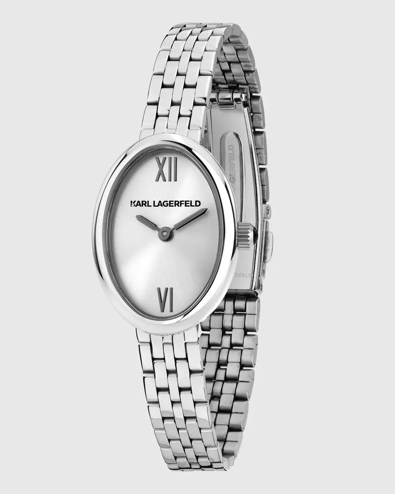 Karl Lagerfeld Ovale Uhr, Damen, Silver, Größe Silver