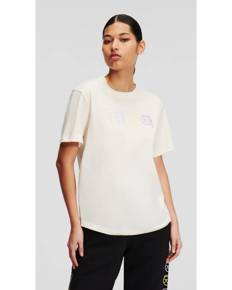 Karl Lagerfeld K/ikonik t-shirt mit Silhouette, Frau, Off White Off