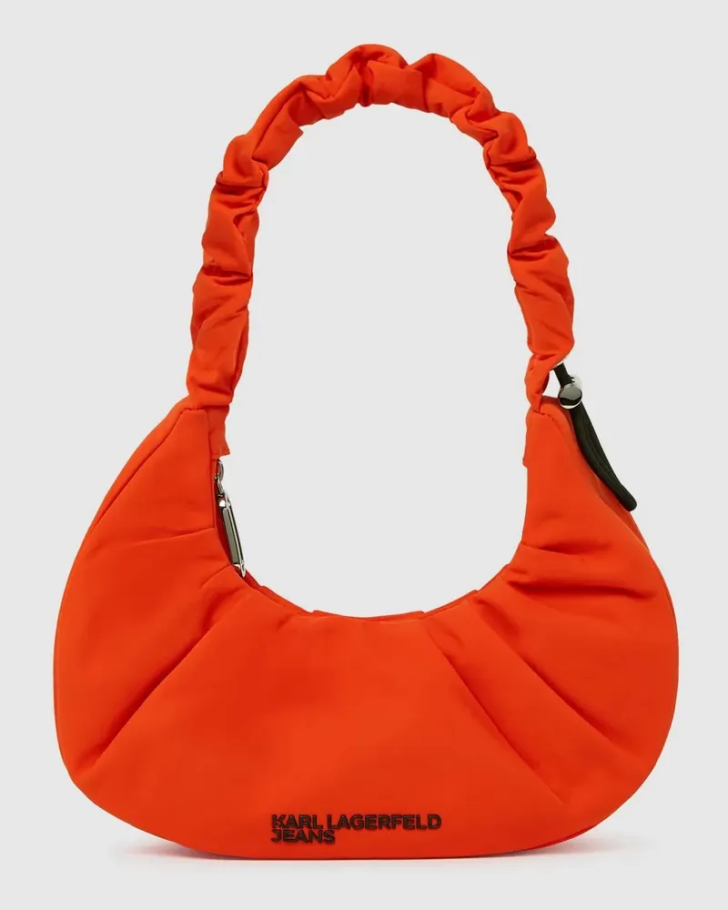 Karl Lagerfeld Kleine Geraffte Hobo-tasche, Damen, Schwarze Streifen, Größe Schwarze