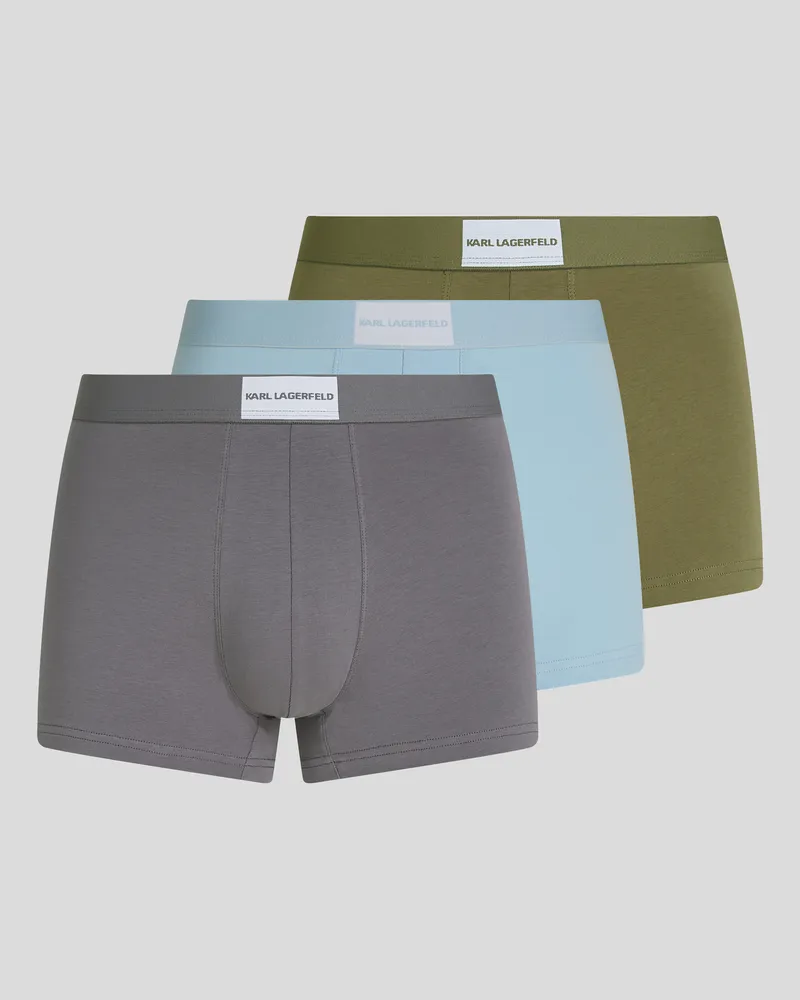 Karl Lagerfeld Boxershorts Mit Logo – 3-pack, Mann, Olive-Klarer Himmel-Excalibur, Größe Olive-klarer