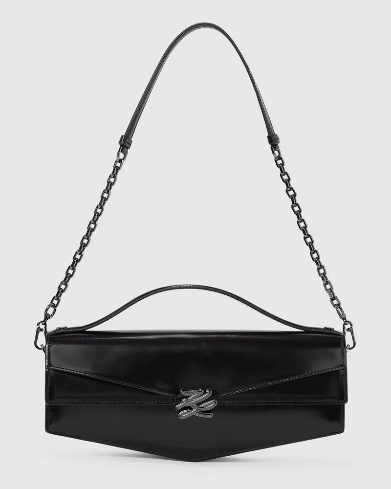 Karl Lagerfeld Kl Studio Autograph Schultertasche, Damen, Schwarz-nickel, Größe Schwarz-nickel