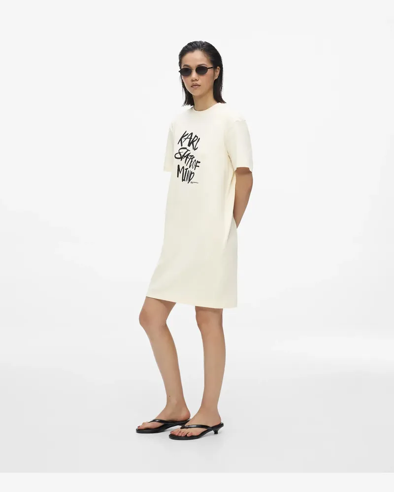 Karl Lagerfeld T-shirtkleid Mit Karl-zitat, Damen, Reiher, Größe Reiher