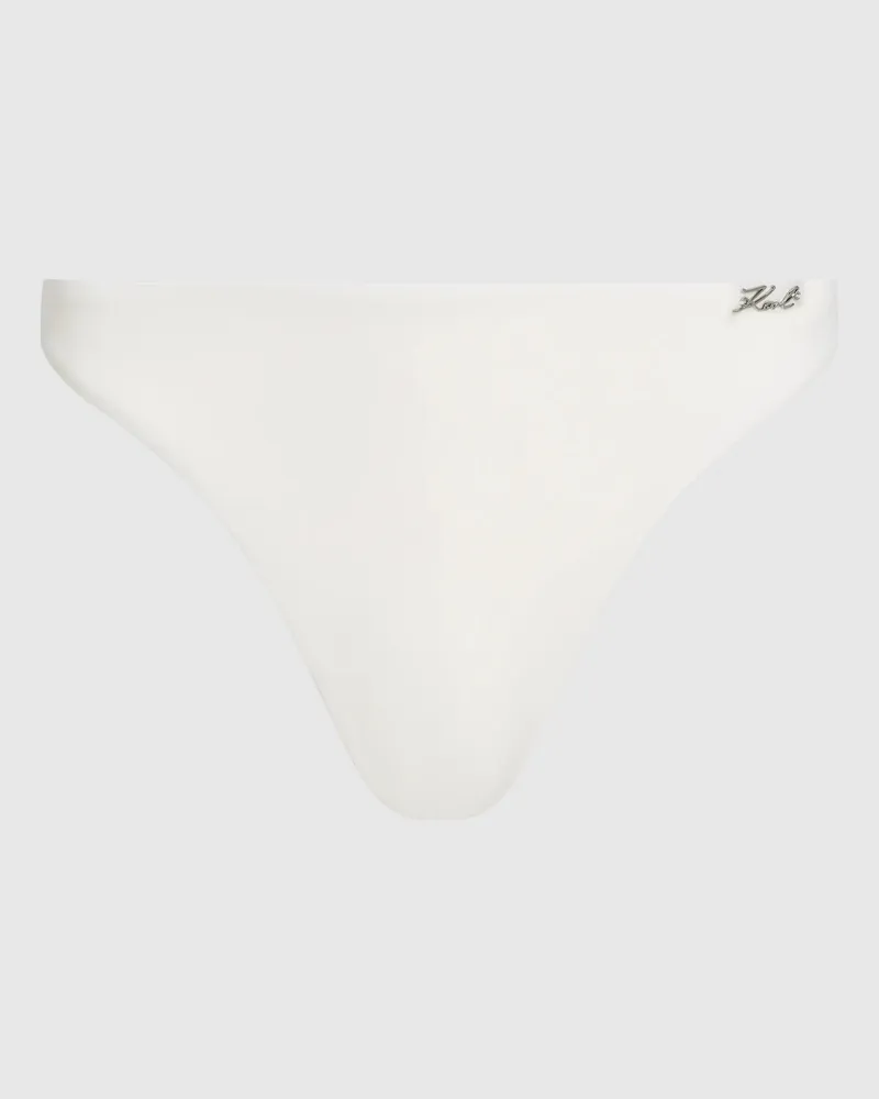 Karl Lagerfeld Signature-bikinihose Mit Hohem Bund, Female, Cannoli Creme, Size Beige