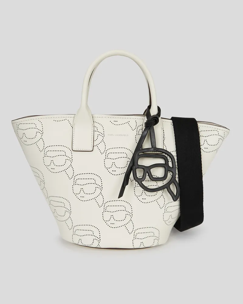Karl Lagerfeld Ikon Perforierte Tote-bag, Frau, Off White, Größe Off
