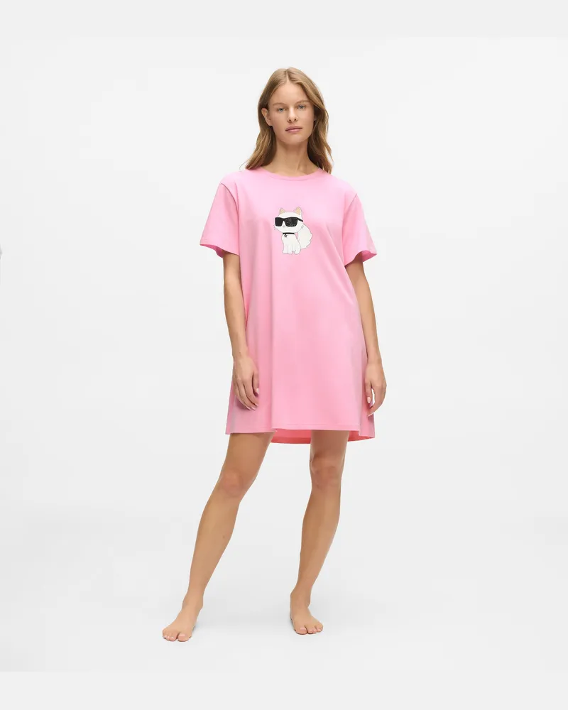 Karl Lagerfeld Ikon Nachthemd Mit Strass, Damen, Begonie Rosa, Größe Begonie