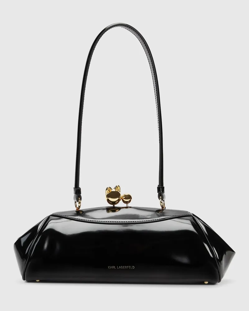 Karl Lagerfeld K/bisous Choupette Schultertasche, Female, Schwarz/gold, Size Black