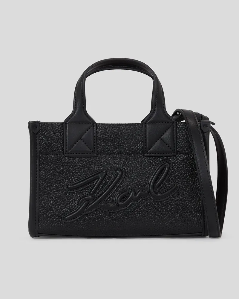 Karl Lagerfeld K/skuare Kleine Tote-bag Aus Gebarbtem Leder, Frau, Schwarz, Größe Schwarz