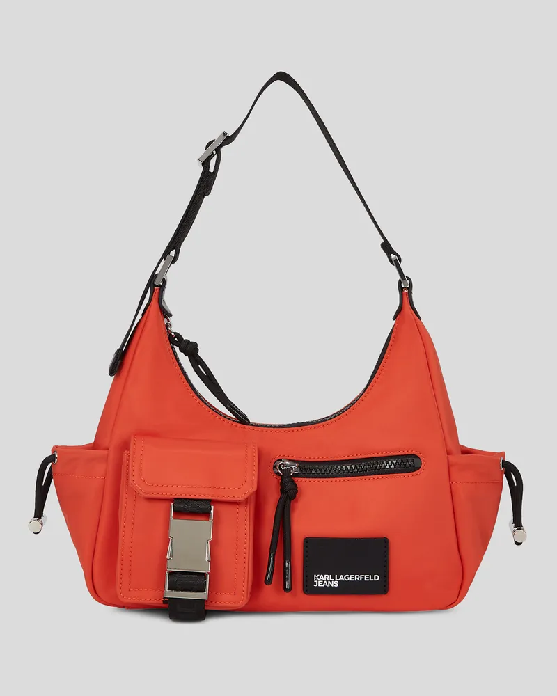 Karl Lagerfeld Street Schultertasche Aus Nylon, Frau, Poinciana, Größe Poinciana