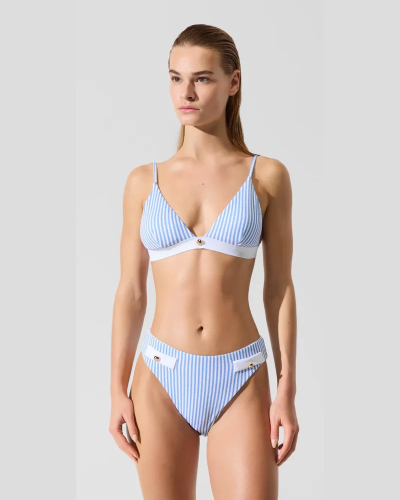 Karl Lagerfeld Bikini-oberteil Mit Goldenen Knöpfen, Female, Vacances De Karl Black, Size Multicoloured