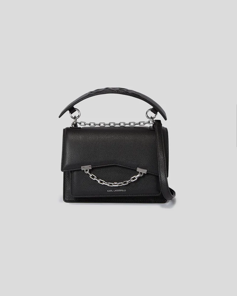 Karl Lagerfeld K/karl seven Schultertasche Aus Genarbtem Leder, Frau, Schwarz, Größe Schwarz