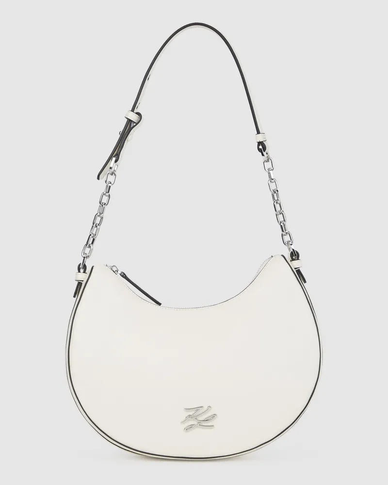 Karl Lagerfeld K/autograph Medium Moon Bag, Damen, Off White, Größe Off