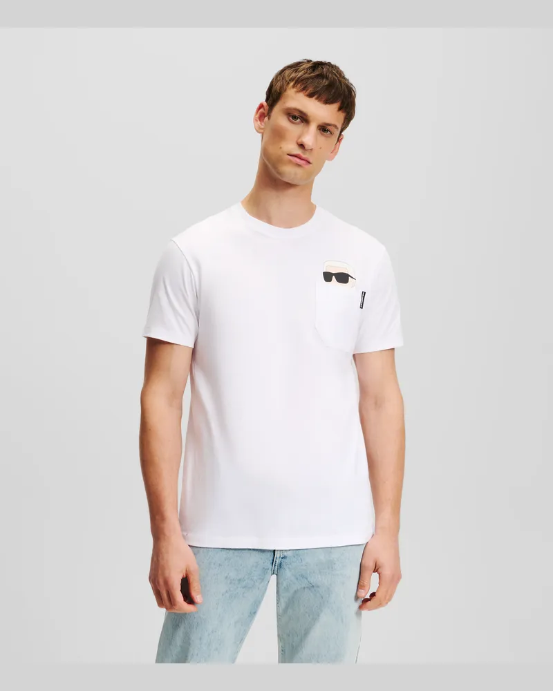 Karl Lagerfeld Ikon t-shirt Mit Tasche, Mann, Weiss, Größe Weiss