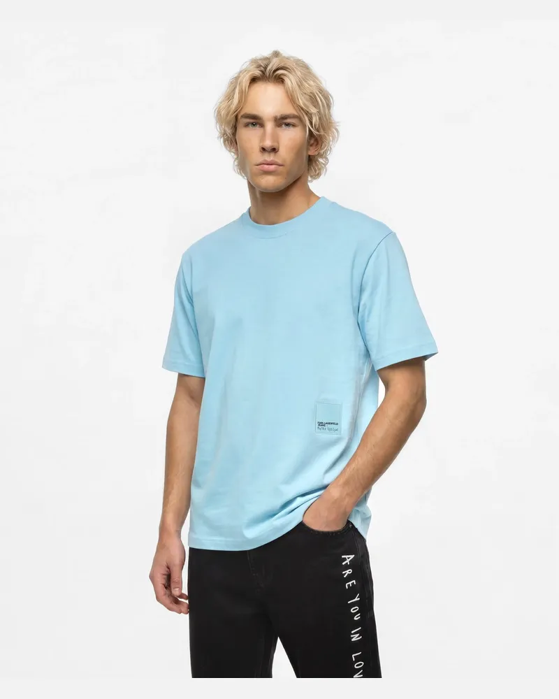 Karl Lagerfeld Lockeres Klj X Pietro Terzini-t-shirt, Male, Ocean Current, Size Blue