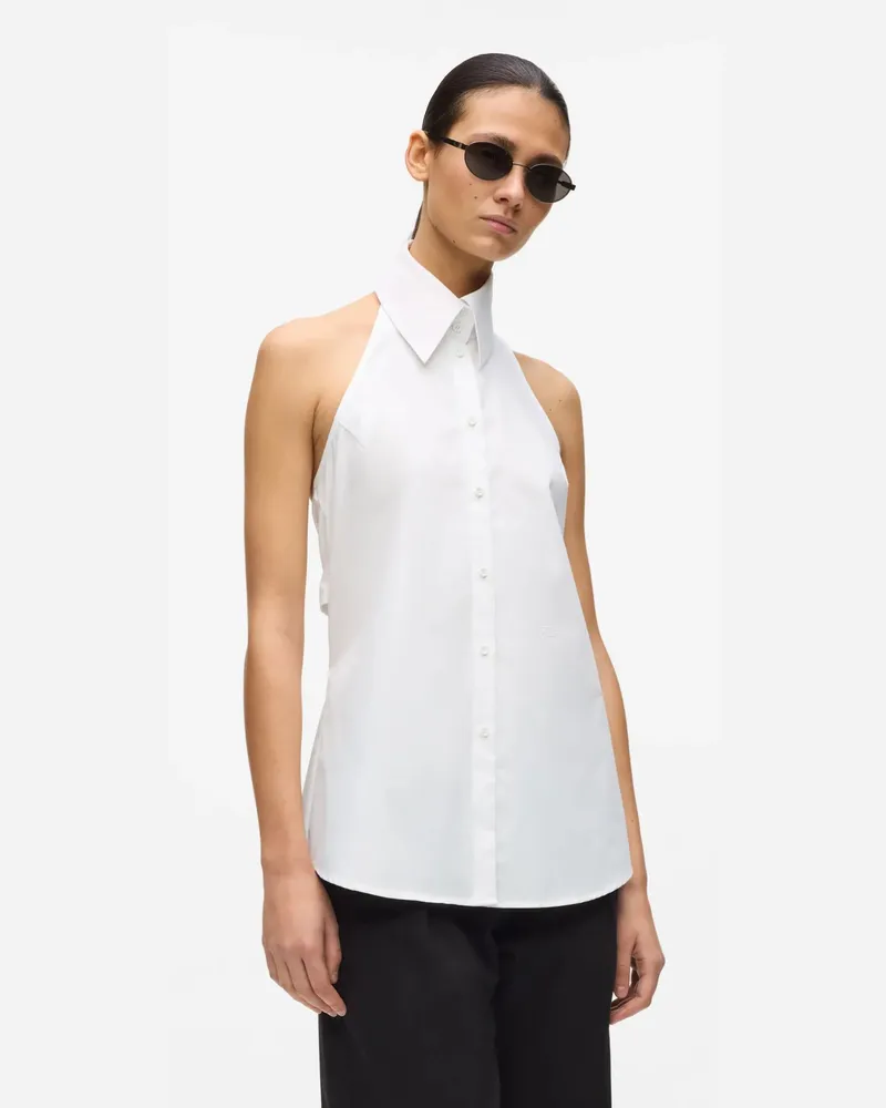 Karl Lagerfeld Ärmelloses Hemd Zum Binden Am Rücken, Damen, Weiss, Größe Weiss