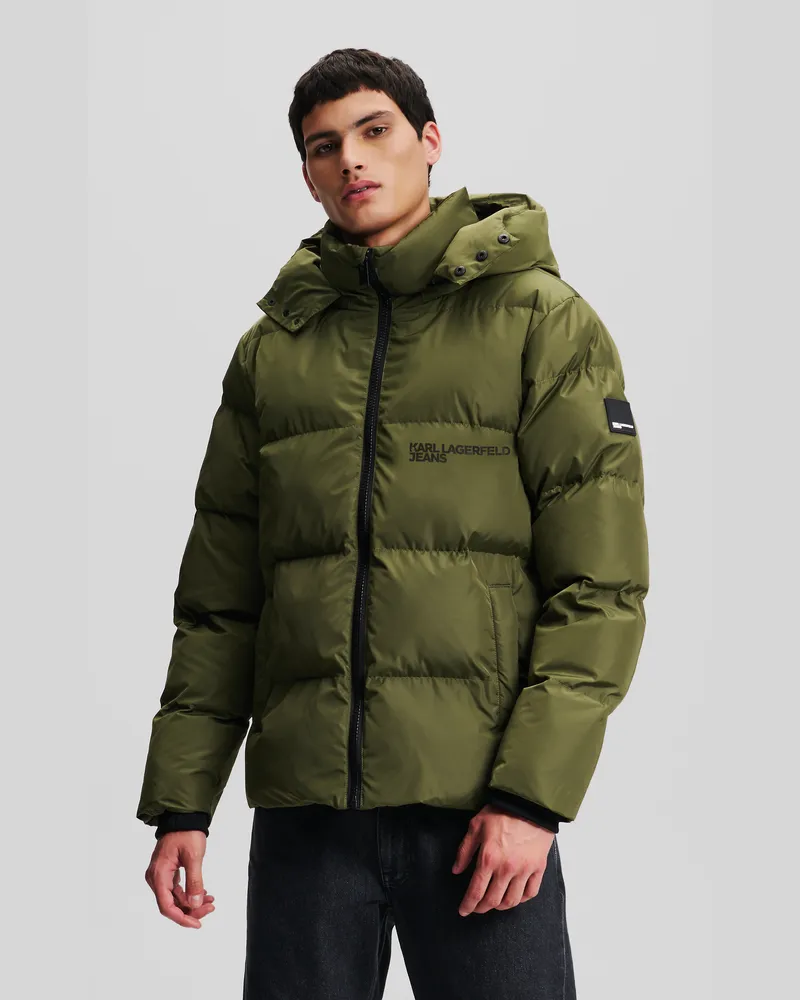 Karl Lagerfeld Pufferjacke Mit Kapuze, Mann, Efeugrün, Größe Efeugrün