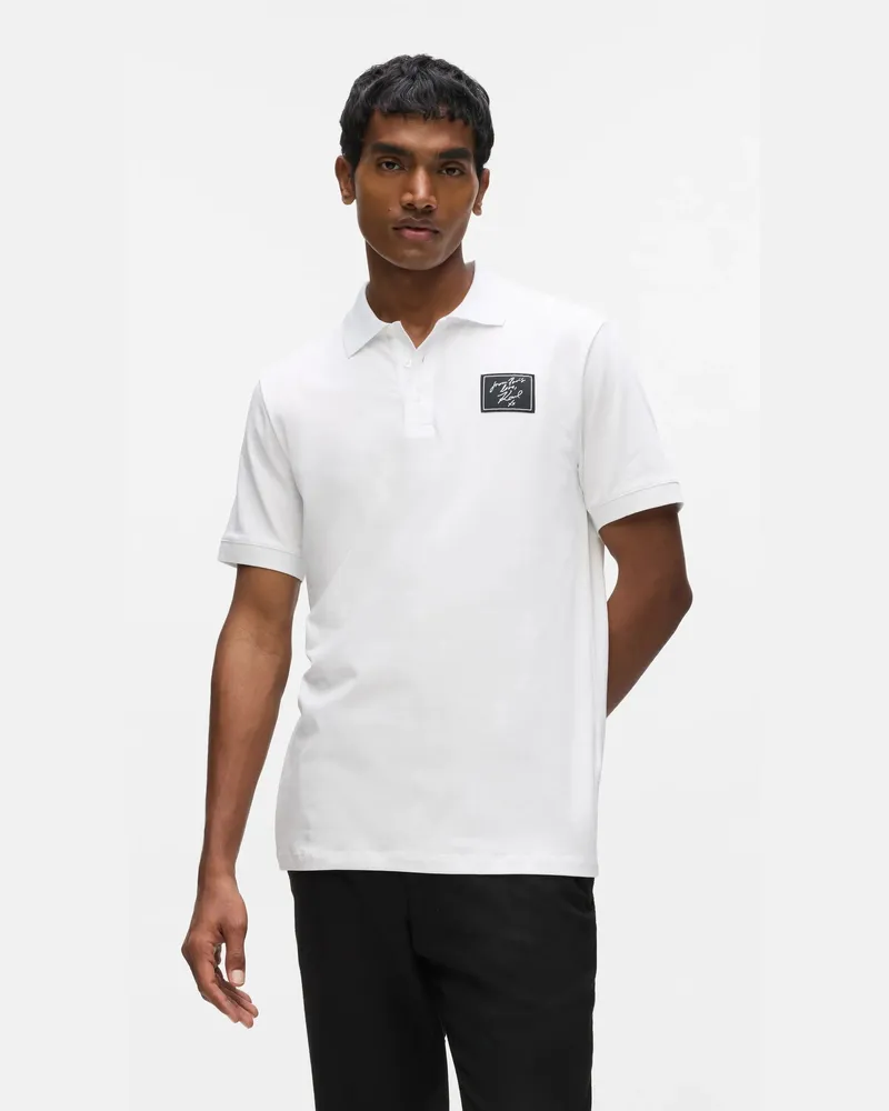 Karl Lagerfeld From Paris With Love Poloshirt, Herren, Weiss, Größe Weiss
