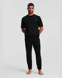 Karl Lagerfeld Essential loungewear-trainingshose mit Logo, Mann, Schwarz Schwarz