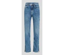Klj gerade Geschnittene Jeans mit Hohem Bund und Geteiltem Saum, Frau, J306