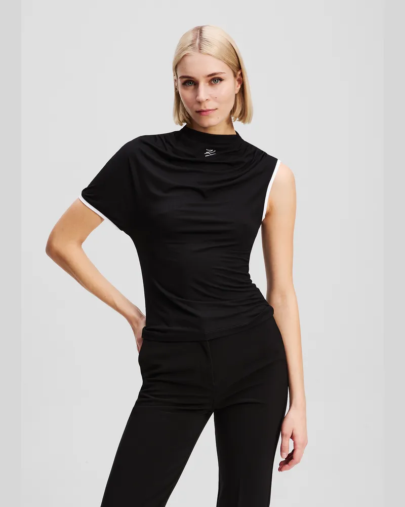 Karl Lagerfeld Einärmeliges T-shirt, Frau, Schwarz, Größe Schwarz