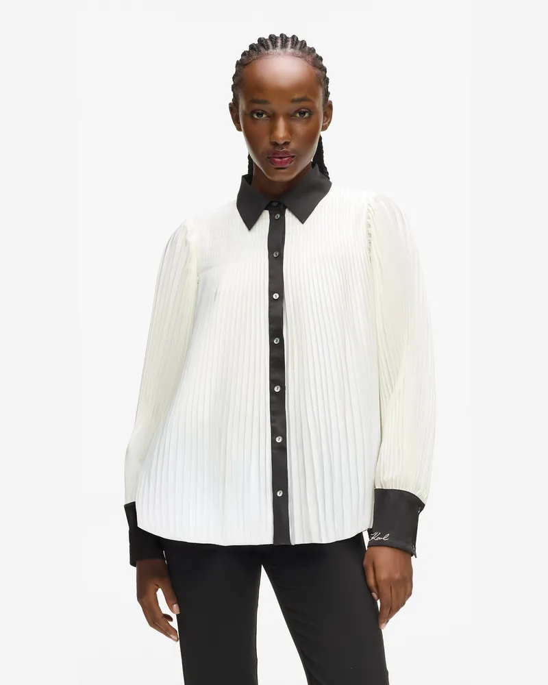 Karl Lagerfeld Plissiertes Hemd, Damen, Pristine, Größe Pristine