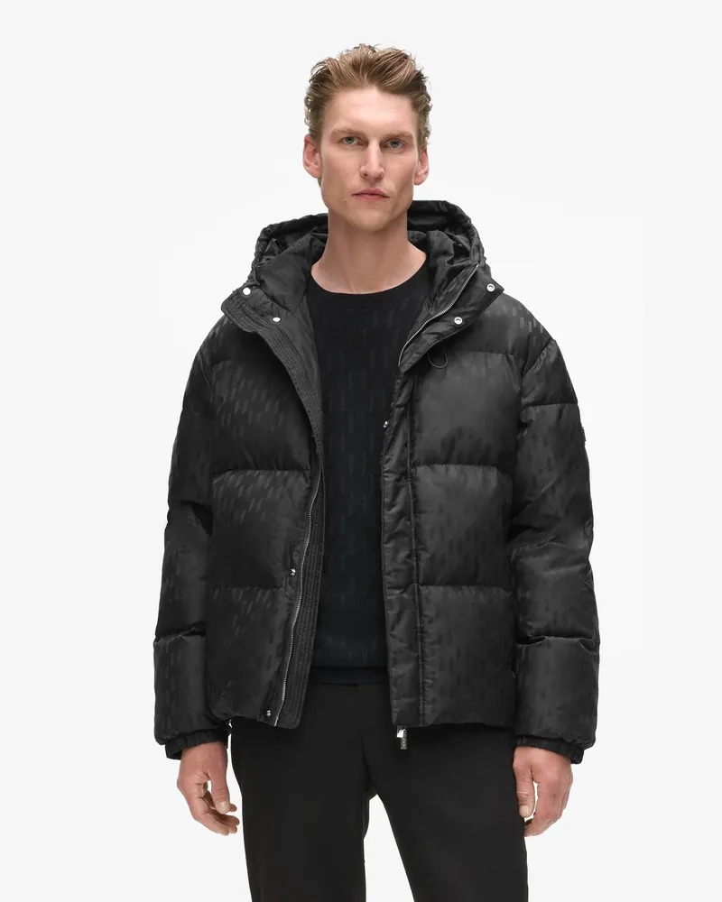 Karl Lagerfeld Daunenjacke Mit Monogram Und Kapuze, Male, Schwarz, Size Black