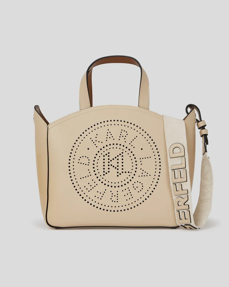 Karl Lagerfeld K/circle Kleine Tote-bag Mit Lochmuster, Frau, Trench Beige, Größe Trench