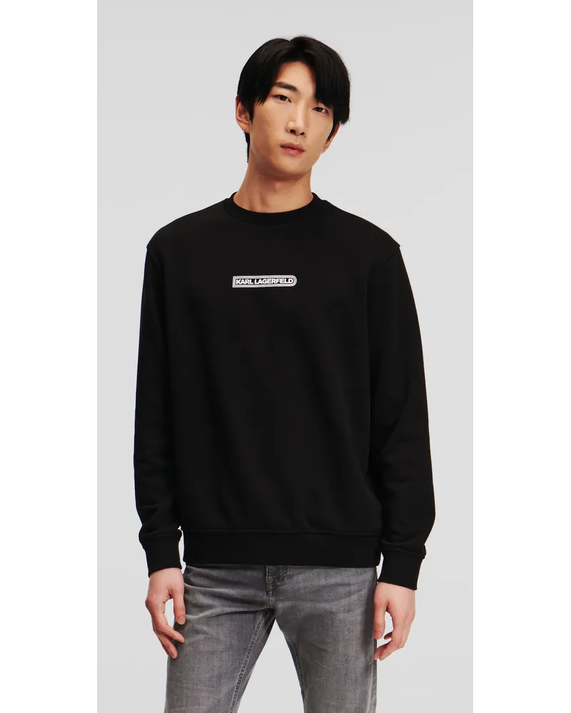 Karl Lagerfeld Sweatshirt mit Rundhalsausschnitt, Mann, Schwarz Schwarz