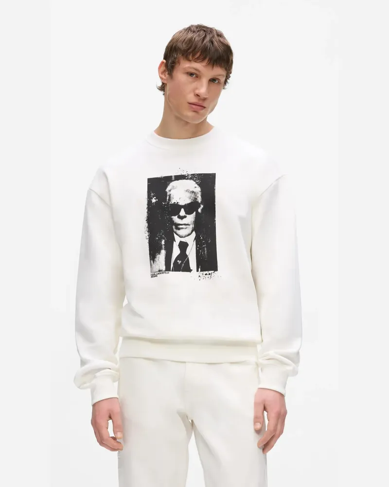 Karl Lagerfeld Lässiges Sweatshirt Mit Karl-print, Herren, Reiher, Größe Reiher