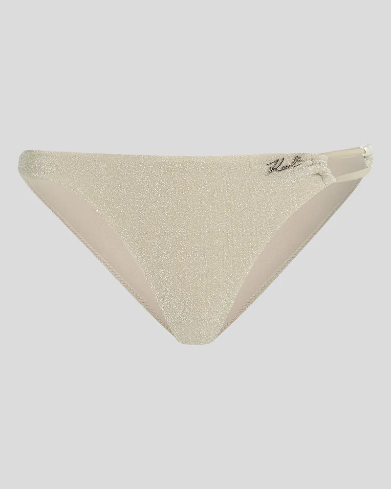 Karl Lagerfeld Schimmerndes Bikini-höschen, Frau, Champagner, Größe Champagner