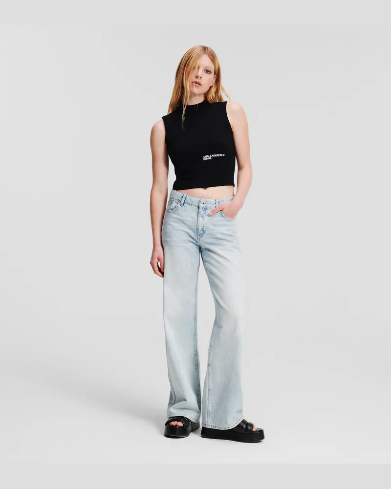 Karl Lagerfeld Jeans In Lässiger Passform Mit Mittelhohem Bund, Frau, Sun Faded Blue, Größe Sun