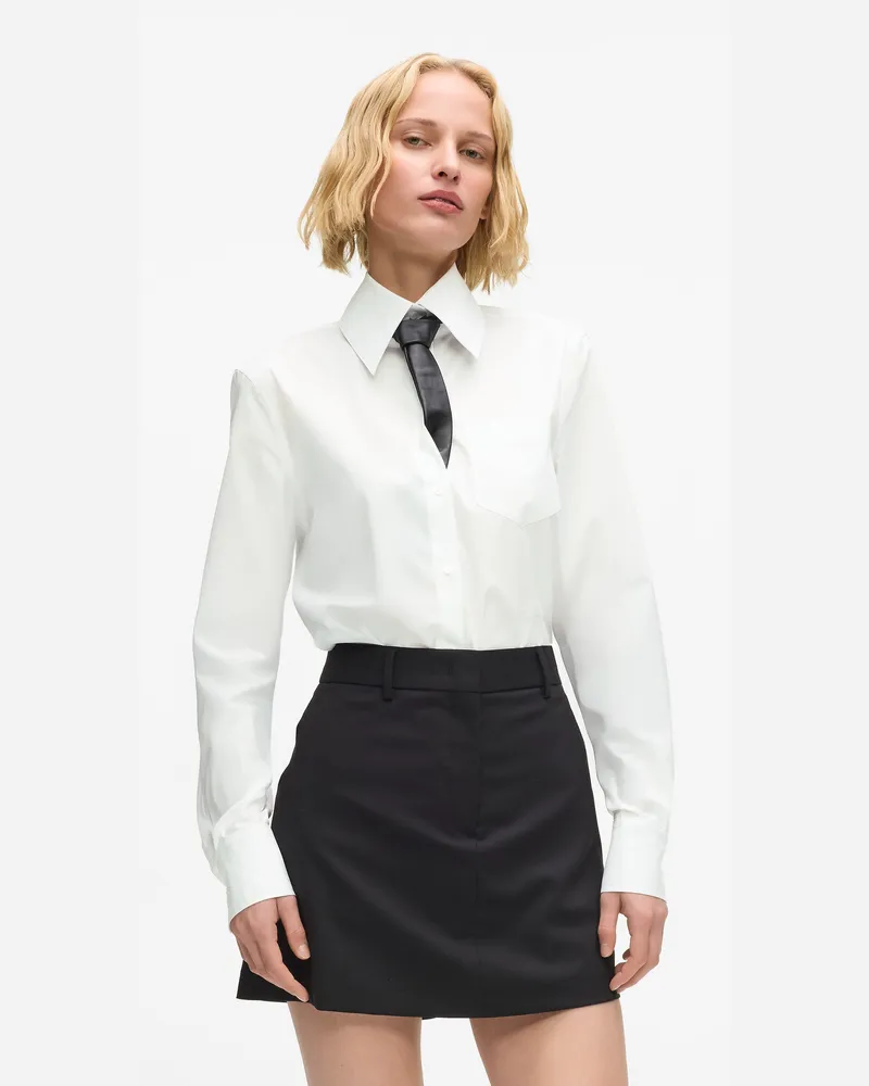 Karl Lagerfeld Poplin Bluse, Damen, Weiss, Größe Weiss