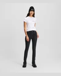 Karl Lagerfeld Klj skinny-jeans mit Hohem Bund und Geteiltem Saum, Frau, Schwarz Stone Washed Schwarz