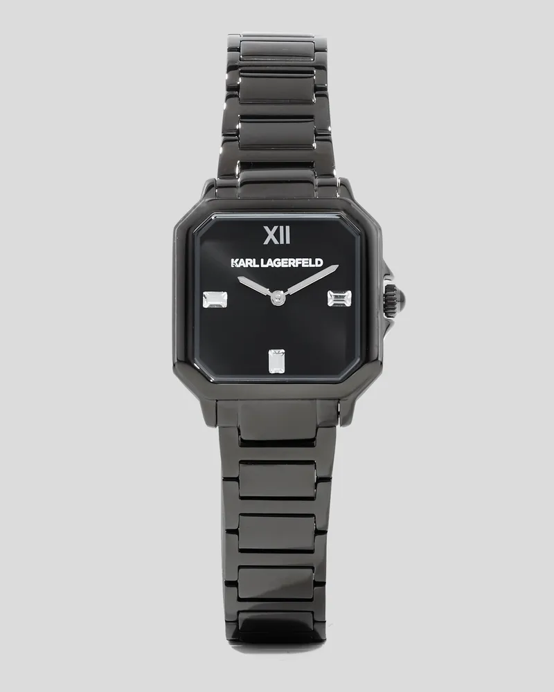 Karl Lagerfeld Logo Square Watch, Damen, Gunmetal, Größe Gunmetal