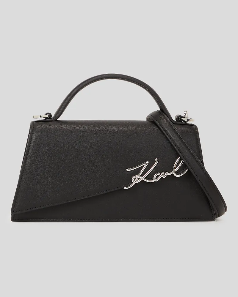 Karl Lagerfeld K/signature schmale Umhängetasche, Frau, Schwarz/Nickel, Größe Schwarz