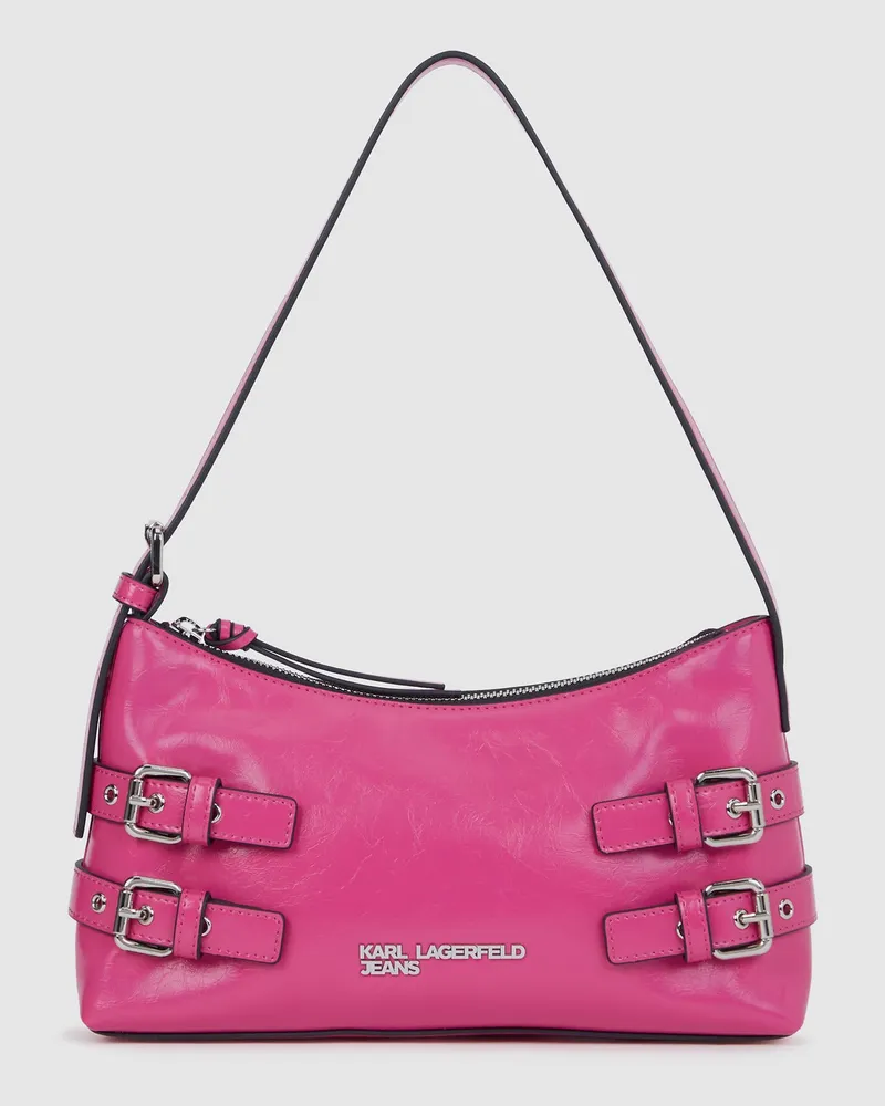 Karl Lagerfeld Schultertasche Mit Schnallen, Damen, Very Berry, Größe Very