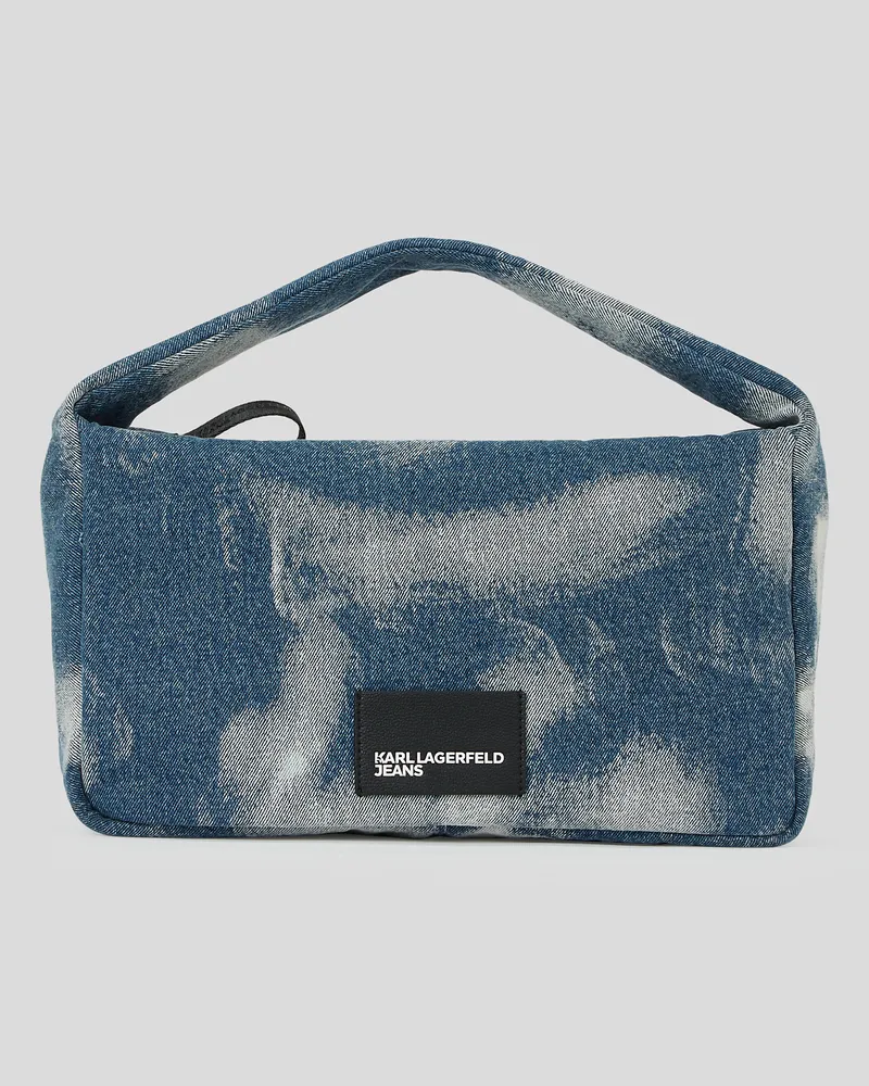 Karl Lagerfeld Hobo-tasche Aus Gebleichtem Denim, Frau, Gebleichtes Denim, Größe Gebleichtes