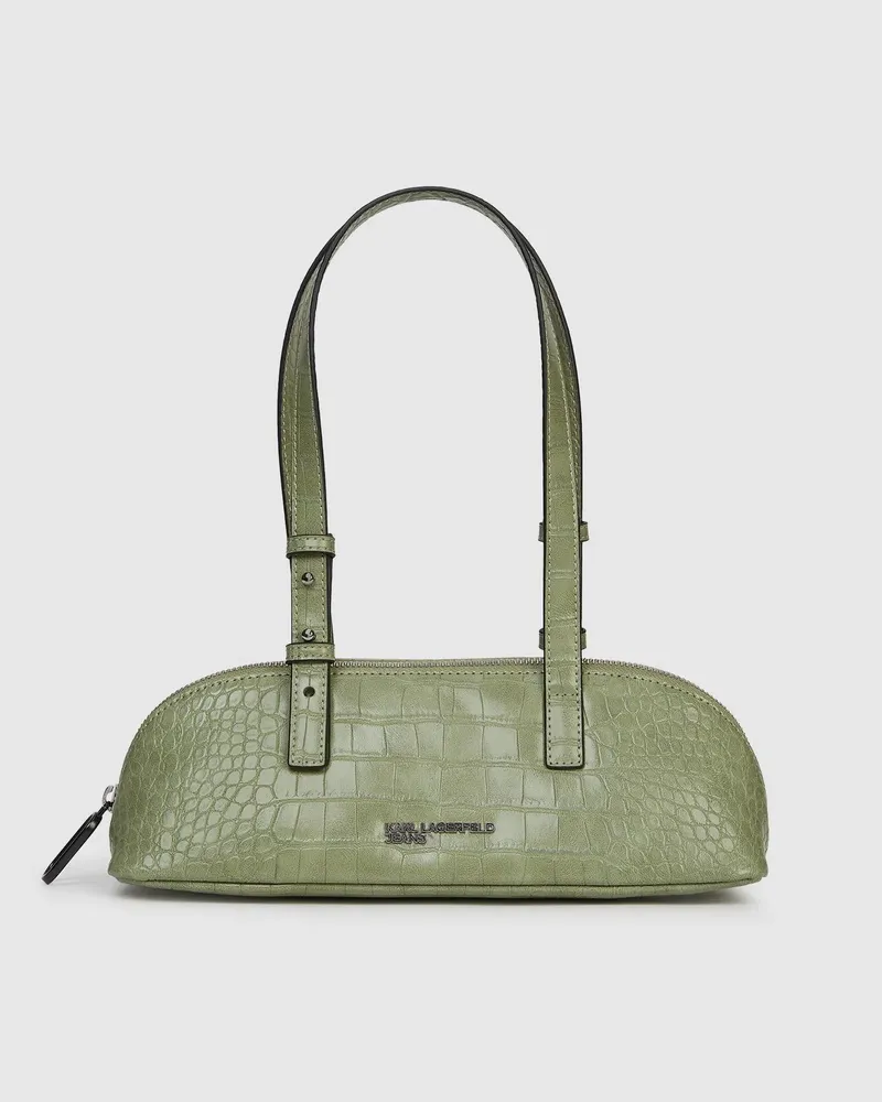 Karl Lagerfeld Längliche Schultertasche In Kroko-optik, Damen, Tee, Größe Tee